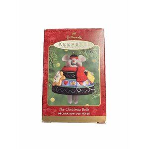 THE CHRISTMAS BELLE Mouse Hallmark Ornament with Cookie Cheese With Box 2000